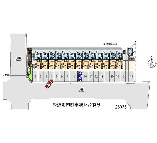 ★手数料０円★北広島市朝日町１丁目　月極駐車場（LP）